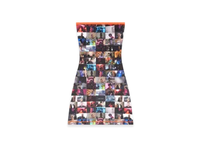 Diesel D-Platin Tube Dress With Livestream Print "Black Orange"