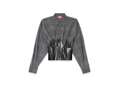 Diesel C-Anbu Prince Of Wales Drop Shoulder Shacket "Gray"