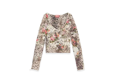 Diesel T-Flobis Long-Sleeve T-Shirt With Devore "Beige"