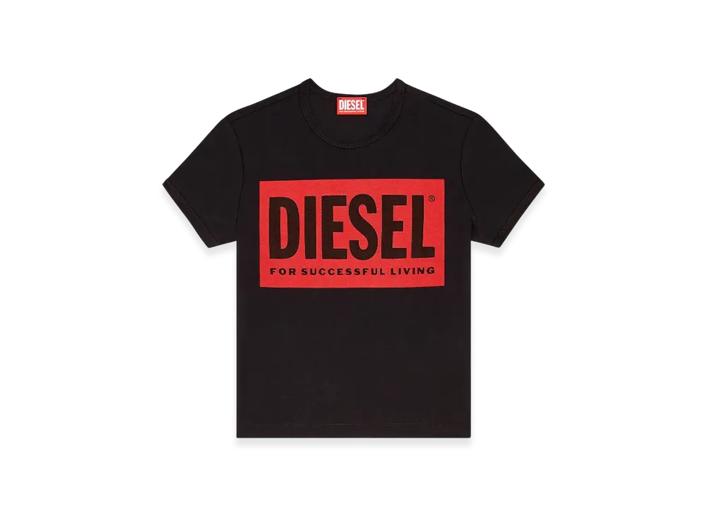 Diesel T-Malun T-Shirt With Devore Biscotto Logo "Black"