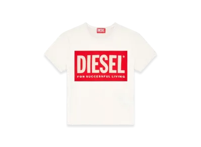 Diesel T-Malun T-Shirt With Devore Biscotto Logo "White"