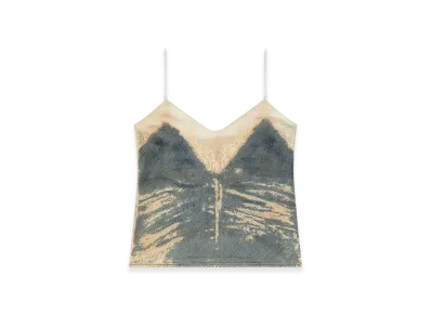 Diesel De-Tre-Fsf Strappy Top In Floating Devore Denim "Medium Blue"