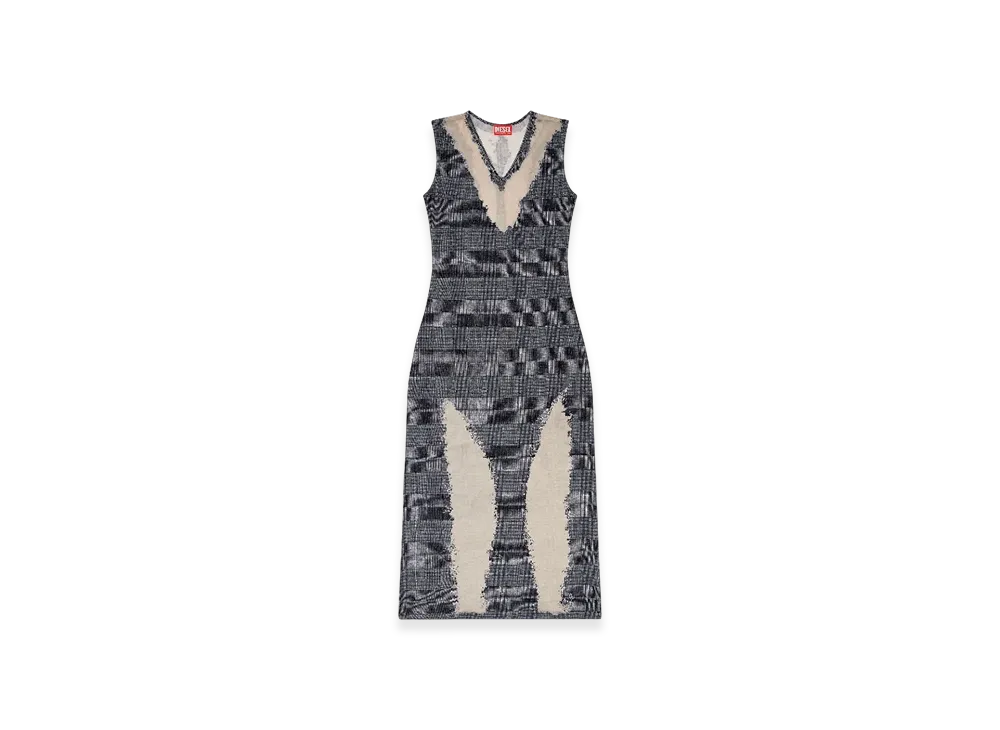 Diesel D-Myliane Checked Dress With Devore Sweat Stains "Gray"