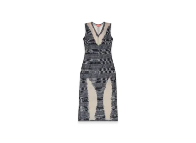 Diesel D-Myliane Checked Dress With Devore Sweat Stains "Gray"