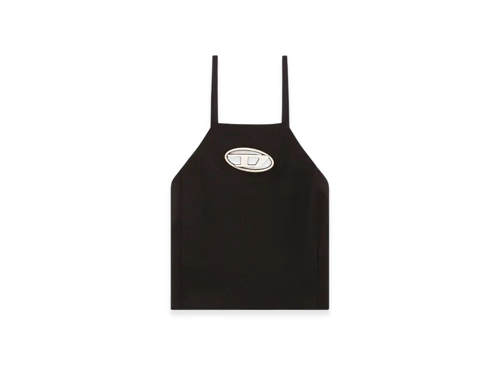 Diesel T-Wilight Twill Top With Metal Oval D Plaque "Black"