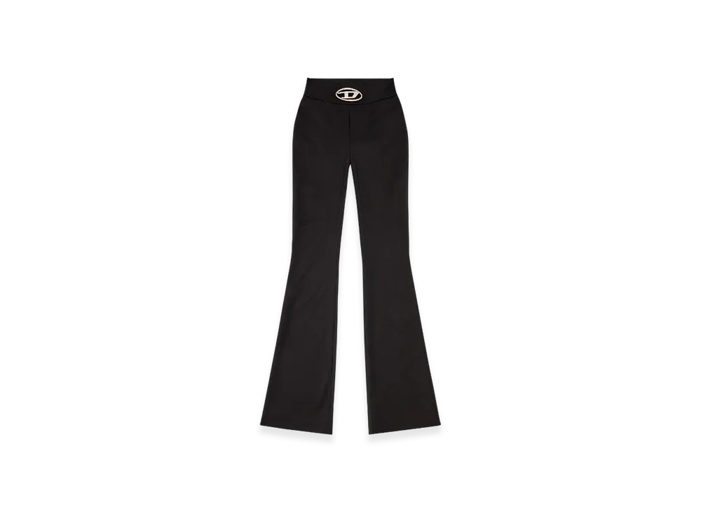 Diesel P-Erseus Twill Pants With Metal Oval D Plaque "Black"