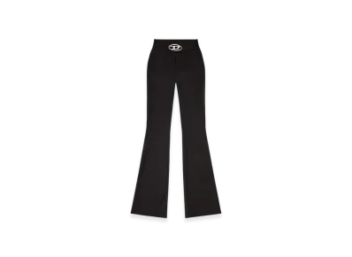 Diesel P-Erseus Twill Pants With Metal Oval D Plaque "Black"