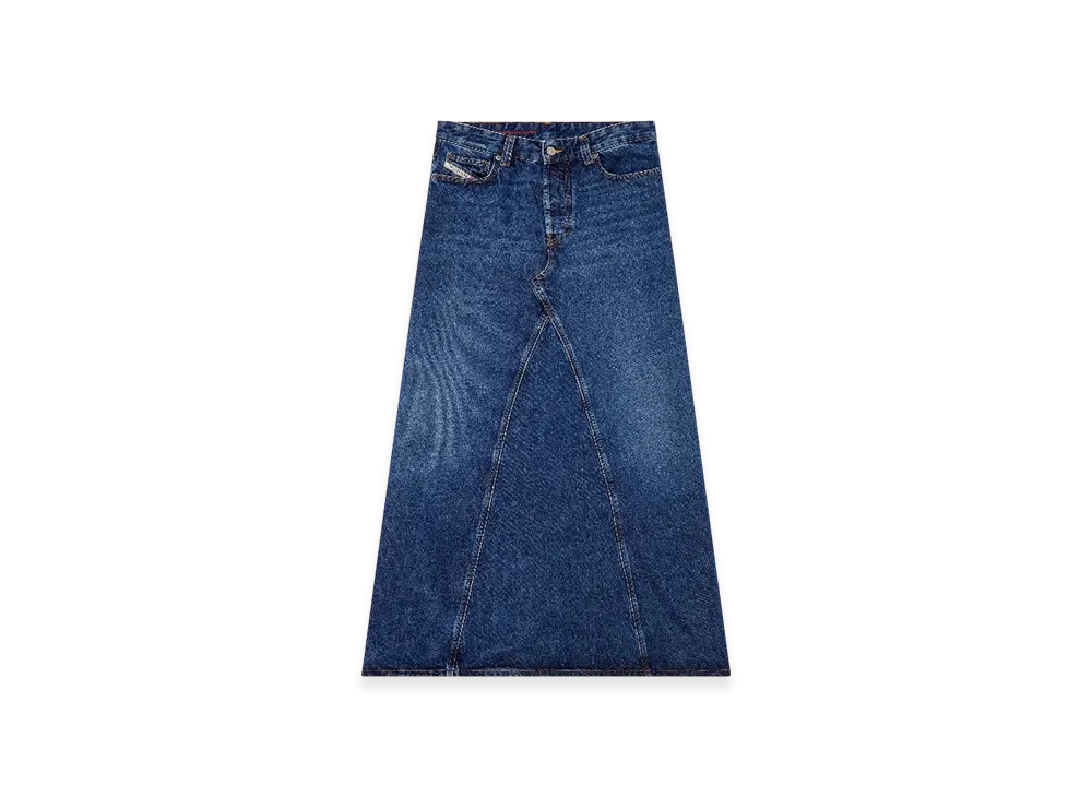 Diesel De-Pago Long Skirt In Denim "Dark Blue"