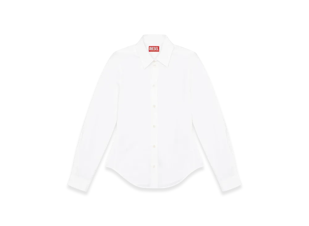 Diesel C-Gisel-P1 Shirt With Logo-Embroidered Collar "White"