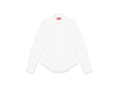 Diesel C-Gisel-P1 Shirt With Logo-Embroidered Collar "White"