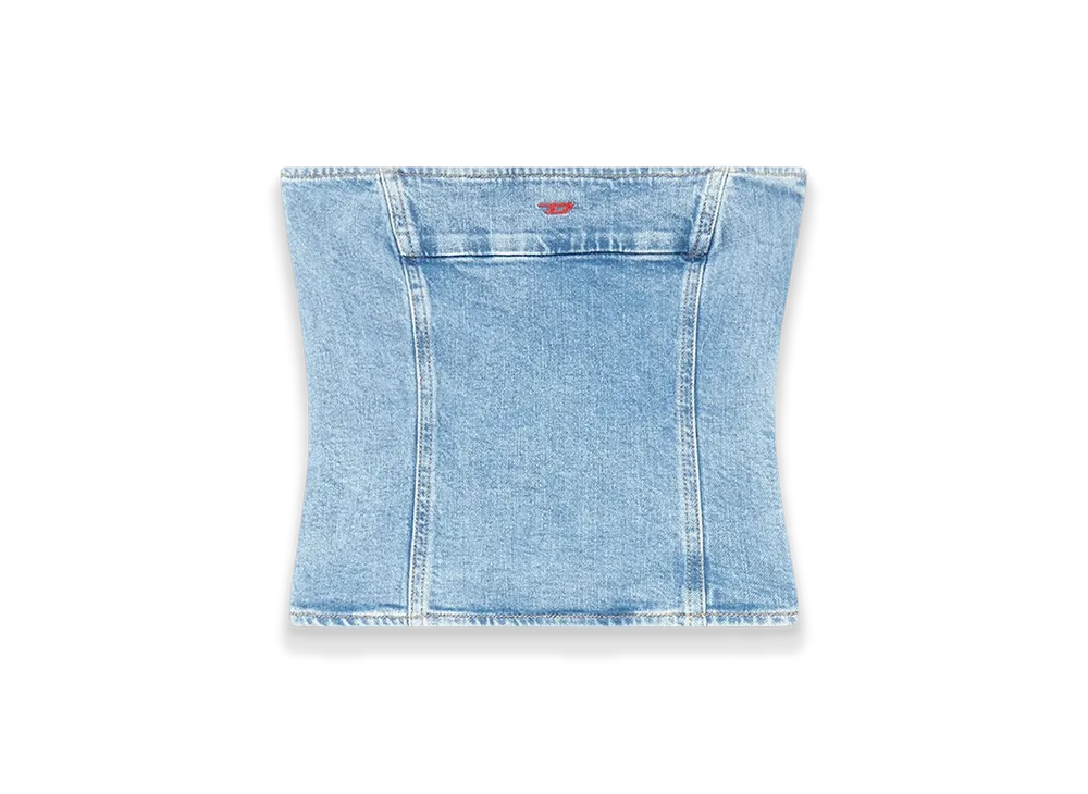 Diesel De-Ville Tube Top In Stretch Denim "Light Blue"