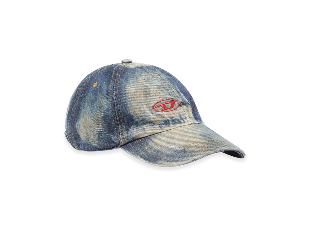 Diesel C-Cap-Dd Baseball Cap In Dirty-Effect Denim "Blue"