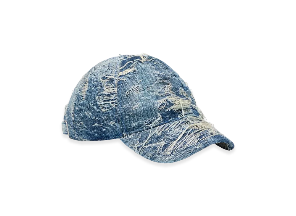 Diesel C-Assidy Baseball Cap In Distressed Denim "Blue"