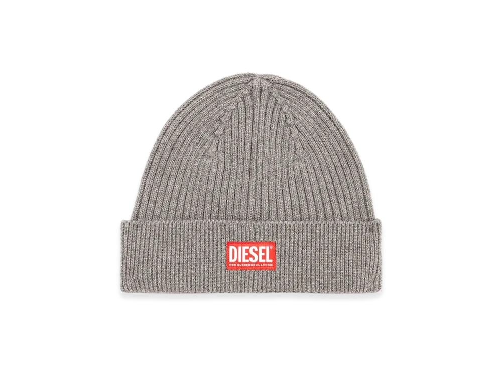 Diesel K-Coder-H 2X2 Knit Cap Logo "Gray"