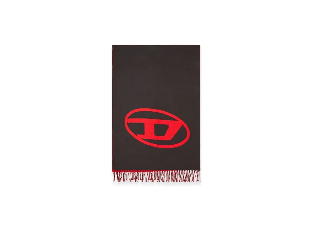 Diesel S-Tevie Reversible Two Tone Wool Scarf "Black"