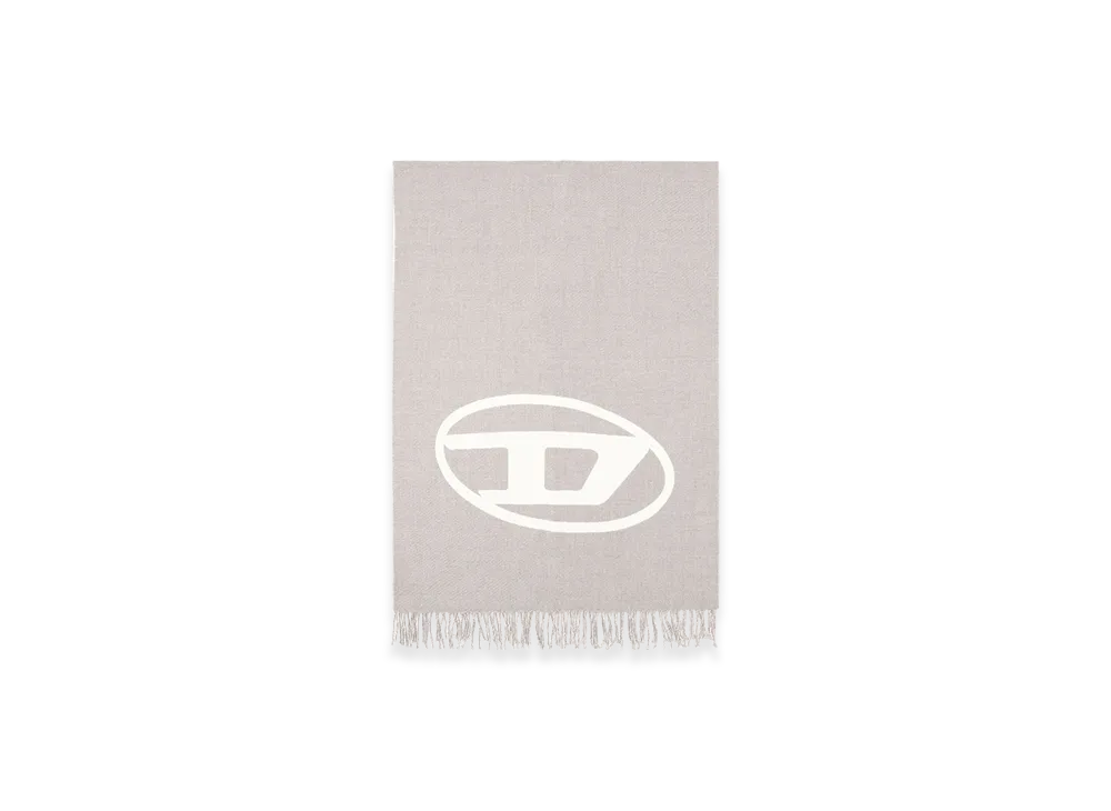 Diesel S-Tevie Reversible Two Tone Wool Scarf "White Gray"