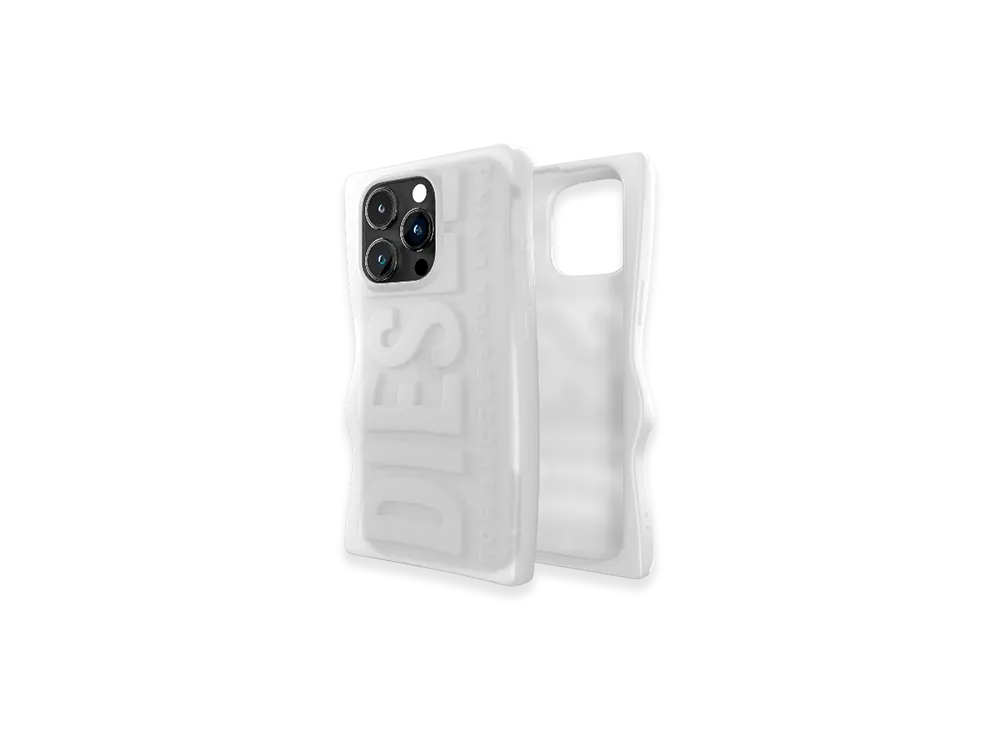 Diesel 54124 Moulded Case Iphone 15 Pro Silicone Case "White"
