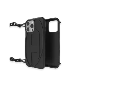 Diesel 60174 Moulded Case Oval D Chain Case For Ip 16 Pro Max "Black"