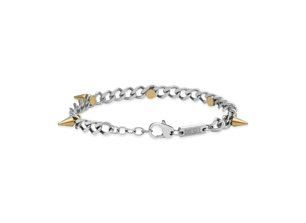 Diesel Dx1453 Two-Tone Stainless Steel Chain Bracelet "Silver"