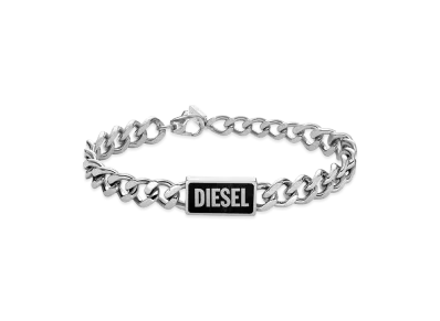 Diesel Dx1513 Black Agate Id Bracelet "Silver"