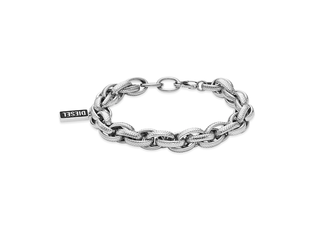 Diesel Dx1514 Black Agate Chain Bracelet "Silver"