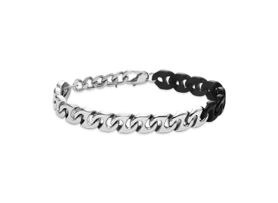 Diesel Dx1529931 Two-Tone Stainless Steel Chain Bracelet "Silver Black"