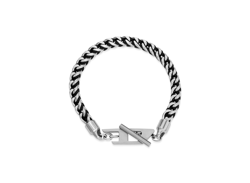 Diesel Dx1540040 Stainless Steel Woven Chain Bracelet "Silver"