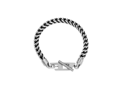 Diesel Dx1540040 Stainless Steel Woven Chain Bracelet "Silver"