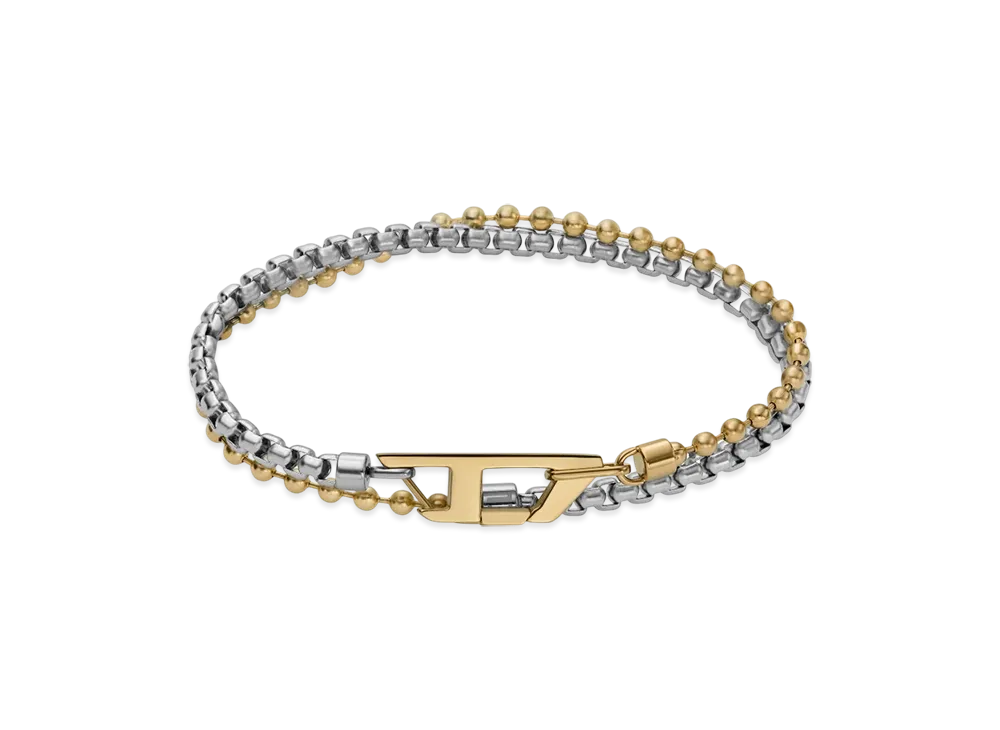 Diesel Dx1570931 Jewel Two-Tone Stainless Steel Chain Bracelet "Silver Gold"