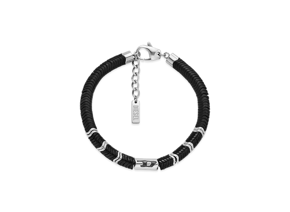 Diesel Dx1574931 Jewel Hematite Beaded Bracelet "Black"