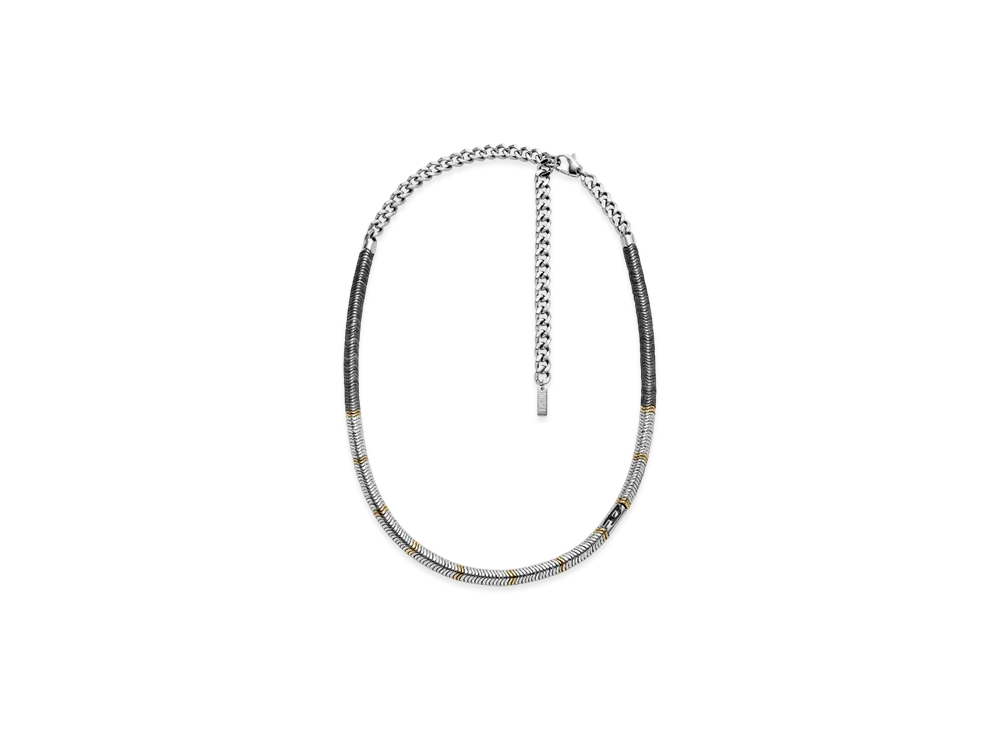Diesel Dx1575931 Jewel Hematite Beaded Necklace "Silver Gold"