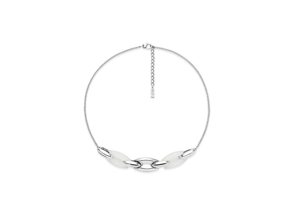 Diesel Dx1616040 Stainless Steel And Silicone Metamorph Chain Necklace "Silver"
