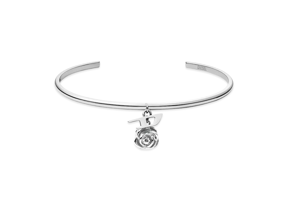 Diesel Dx1620040 Jewellery Stainless Steel Cuff Charm Bracelet "Silver"