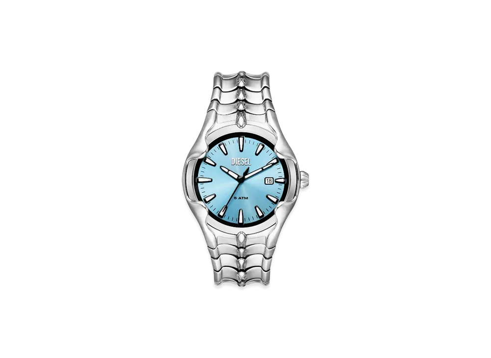 Diesel Dz2200 Vert Three-Hand Date Stainless Steel Watch "Silver"