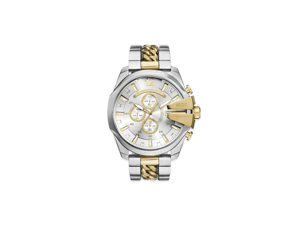 Diesel Dz4672 Watch Mega Chief Two-Tone Stainless Steel Watch "Silver Gold"