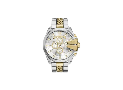 Diesel Dz4672 Watch Mega Chief Two-Tone Stainless Steel Watch "Silver Gold"