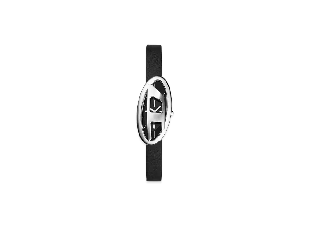 Diesel Dz5612 Watch D-Era Two-Hand Black Leather Watch "Black"