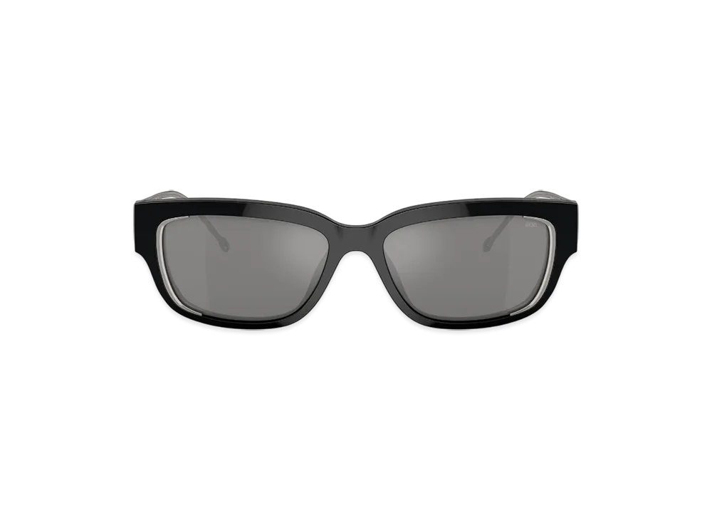 Diesel 0Dl2002 Size 56 Sunglasses "Black Flash Mirror"