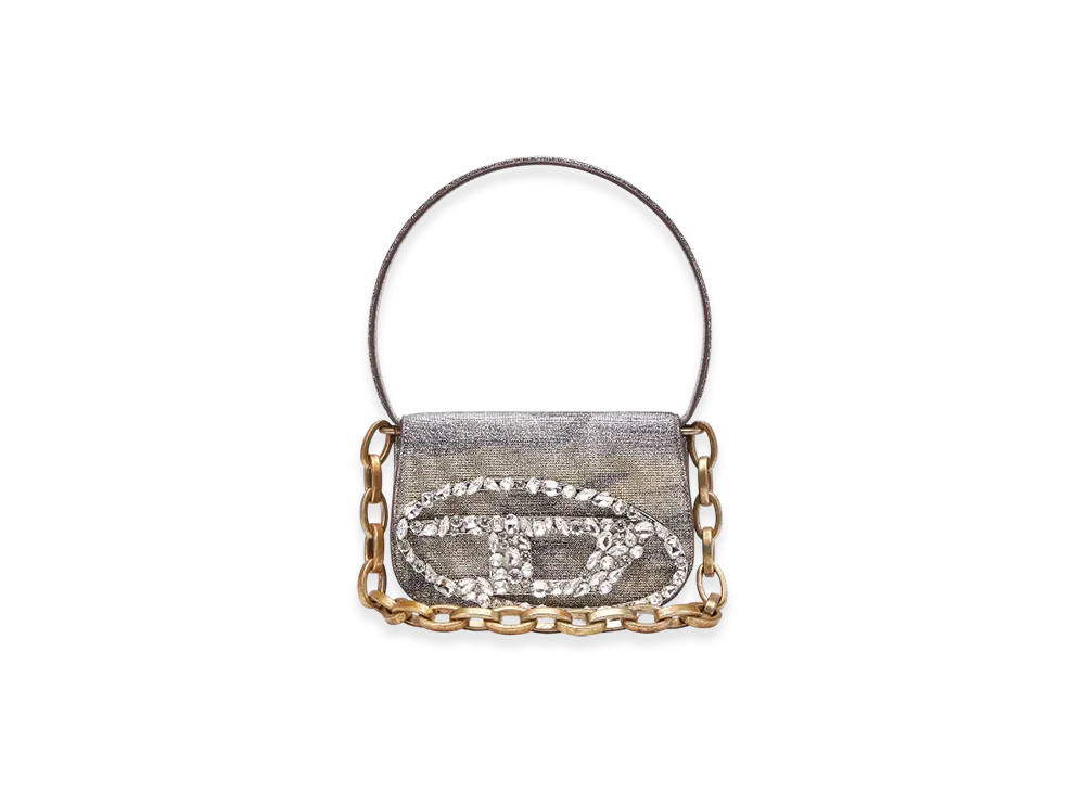 Diesel 1Dr 1Dr-Iconic Shoulder Bag In Camo Lurex "Gray Brown"