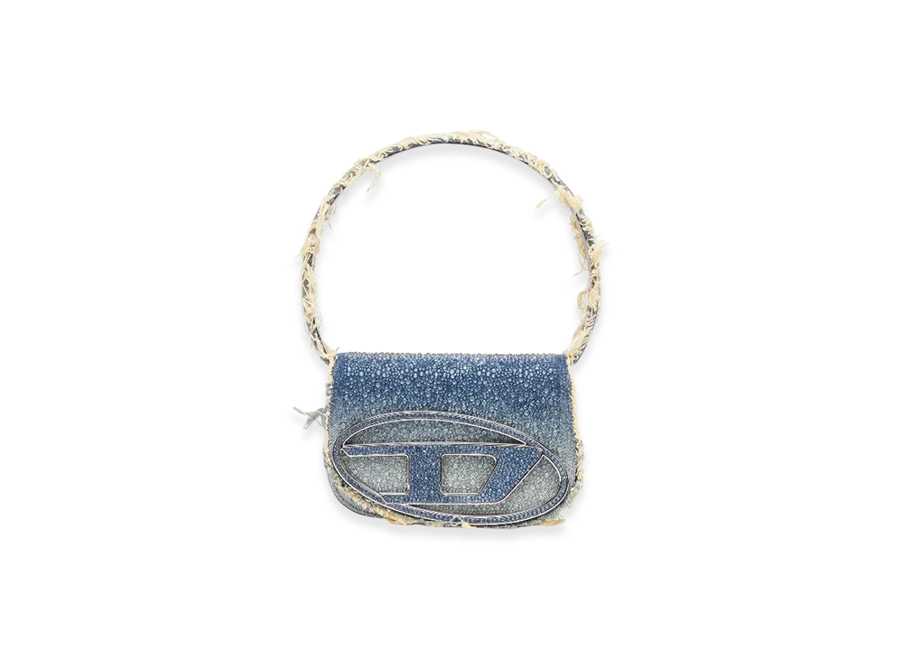 Diesel 1Dr 1Dr-Iconic Shoulder Bag In Denim And Crystals "Blue"