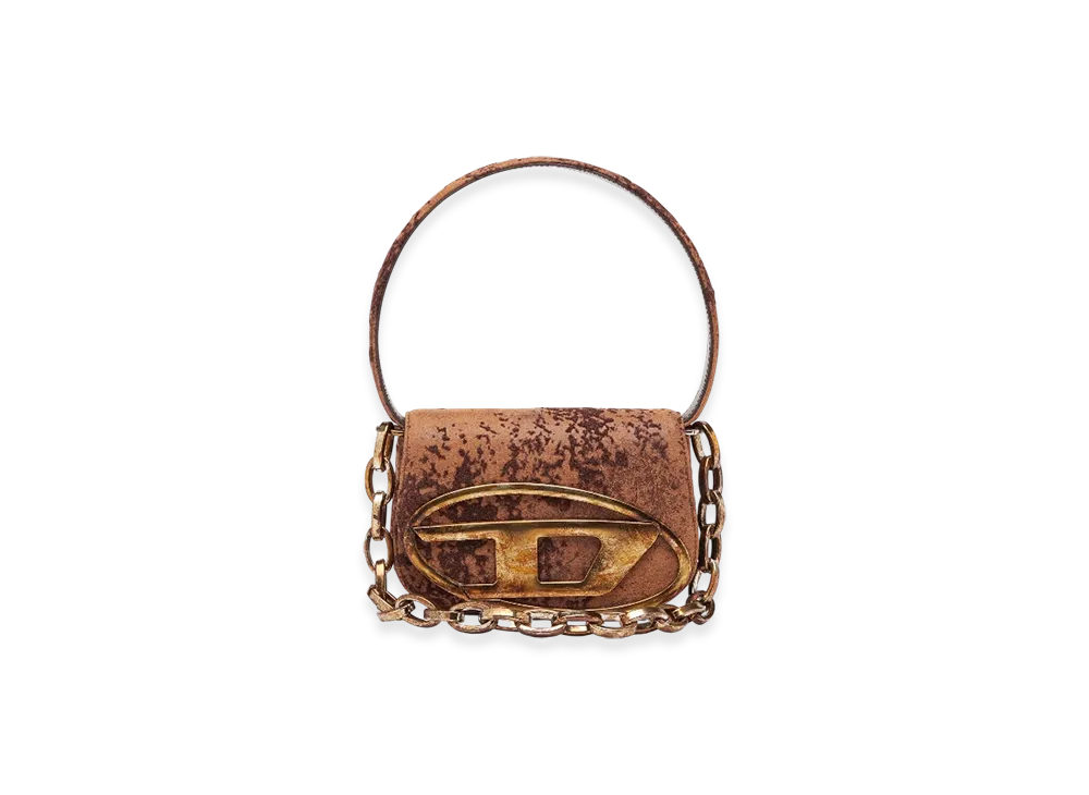 Diesel 1Dr 1Dr-Iconic Shoulder Bag In Flocked Fabric "Brown"