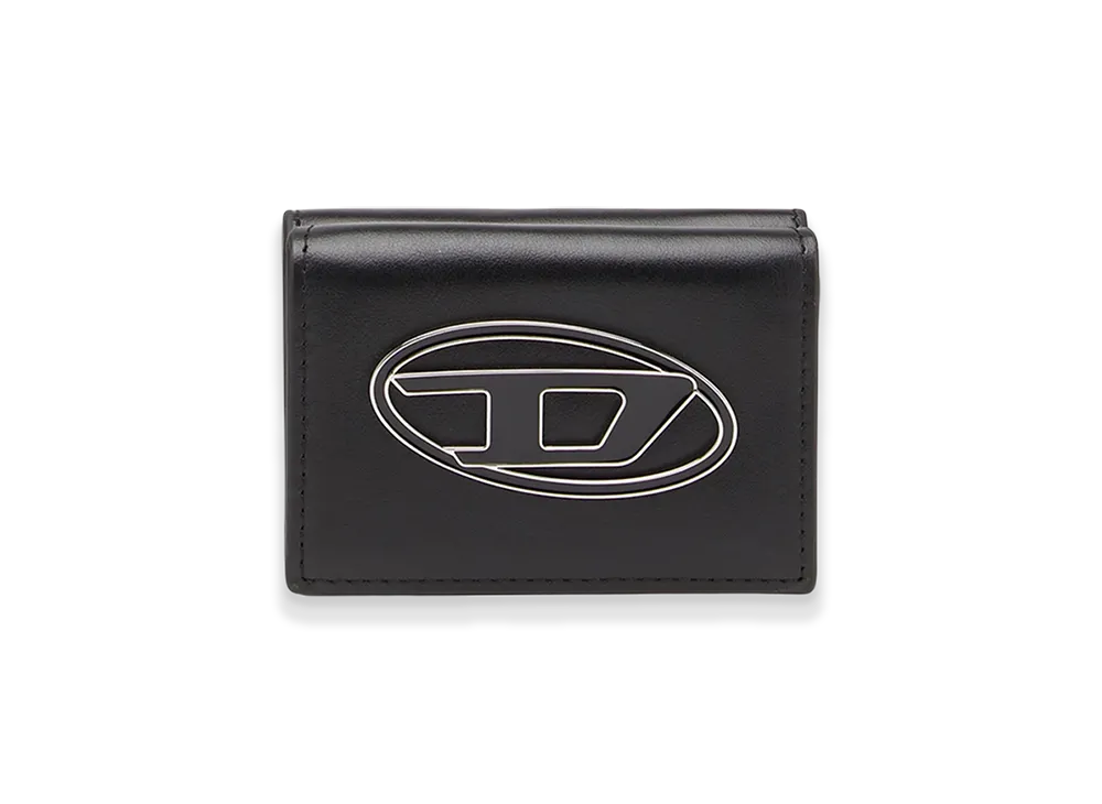 Diesel Lorettina Cow Leather Tri-Fold Wallet "Black"