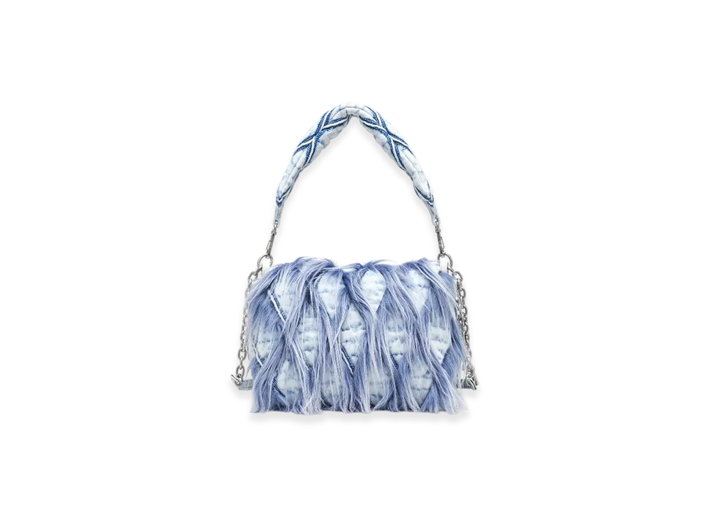 Diesel Charm-D Shoulder M Charm-D M-Shoulder Bag In Denim And Faux Fur "Blue"