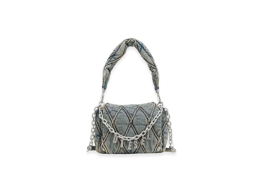 Diesel Charm-D Shoulder S Denim Quilted Shoulder Bag S "Dark Blue"