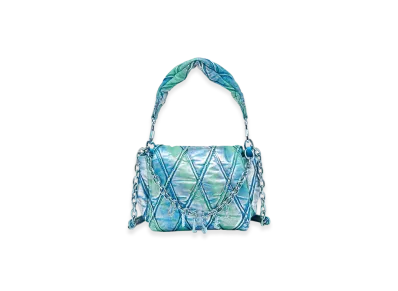 Diesel Charm-D Shoulder S Charm-D S-Small Handbag In Quilted Pop Color Denim "Azure"