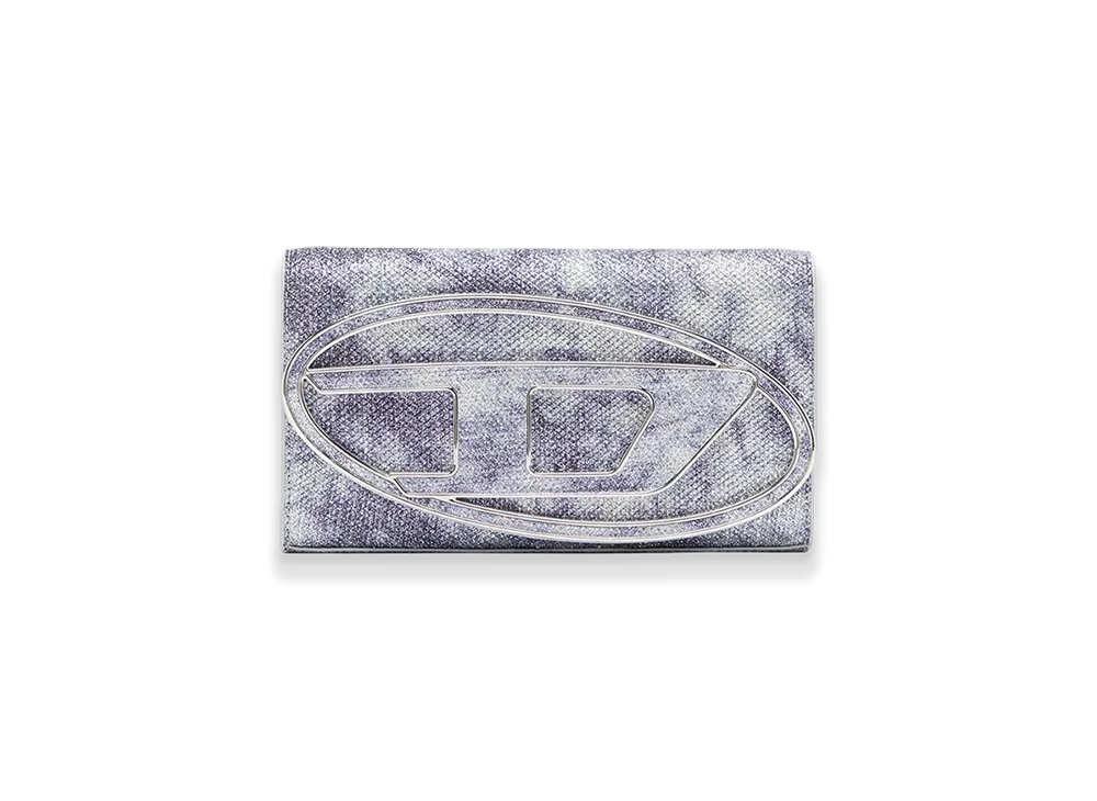 Diesel 1Dr Wallet Strap Wallet Purse In Shimmer Fabric "Blue"