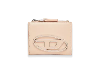 Diesel 1Dr Bi-Fold Zip Ii Small Leather Wallet With Logo Plaque "Nude Color"