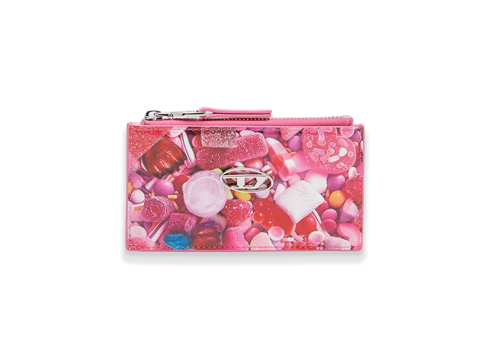 Diesel Play Card Holder Iii Card Holder In Printed Glossy Pu "Pink White"