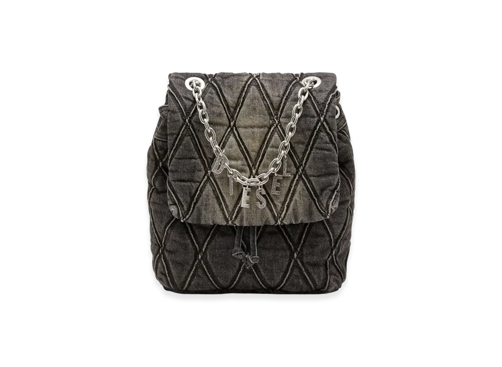 Diesel Charm-D Backpack S Charm-D S-Backpack In Argyle Quilted Denim "Black"