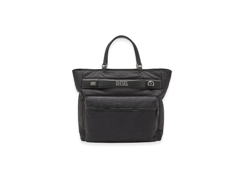 Diesel Logos Briefcase Logos-Briefcase In Washed Nylon "Black"